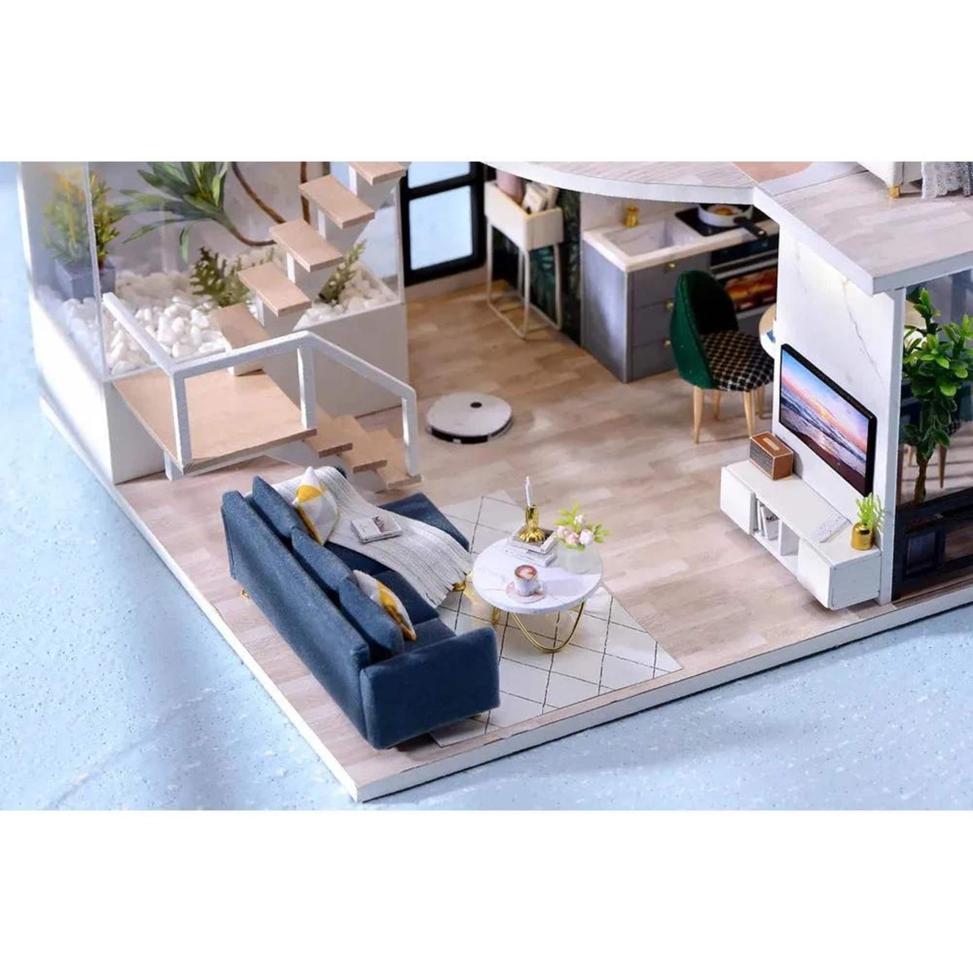 Wizardi Miniature Roombox: House on the Riviera Dollhouse Kit